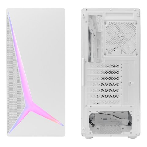 Caja Atx Semitorre Coolbox Ga450 Star Light Argb Cristal Templado Gpu Max. 340mm 1x3.5 5x2.5 Blanco