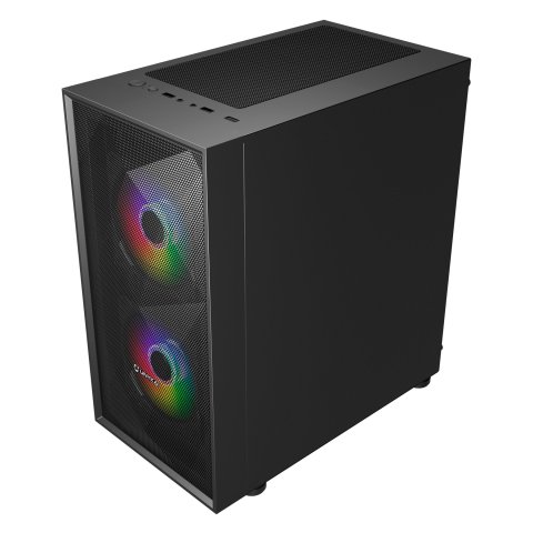 Caja Micro Atx Unyka Mir B200 Black Vidrio Templado Lateral 3vent Argb De140mm 3,5"   2,5"          2 X Usb 3.0