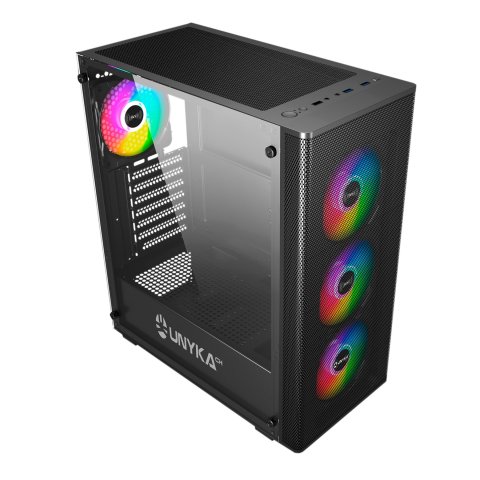 Caja Atx Semitorre Gaming Unykach Mir100 Atx Uk 511303 Color Negro Panel Lateral Cristal Templado 4vgb 120mm 2xusb 3.0