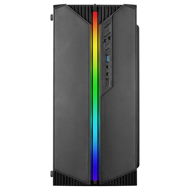 Caja Microatx Gaming Mars Gaming Mc-s1 Black Frontal Argb Ventilador Traser Frgb Ventana Lateral Sin Fuente De Alimentacion