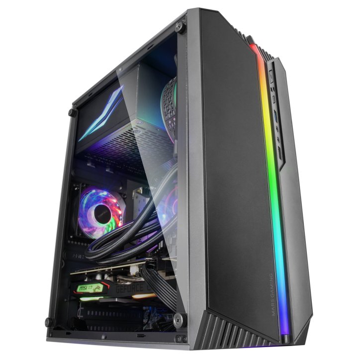 Caja Microatx Gaming Mars Gaming Mc-s1 Black Frontal Argb Ventilador Traser Frgb Ventana Lateral Sin Fuente De Alimentacion