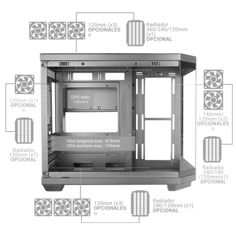 Caja Microatx Gaming Mars Gaming Mc3tcorem...