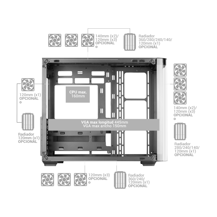 Caja Atx Semitorre Gaming Mars Gaming Mcfusion...