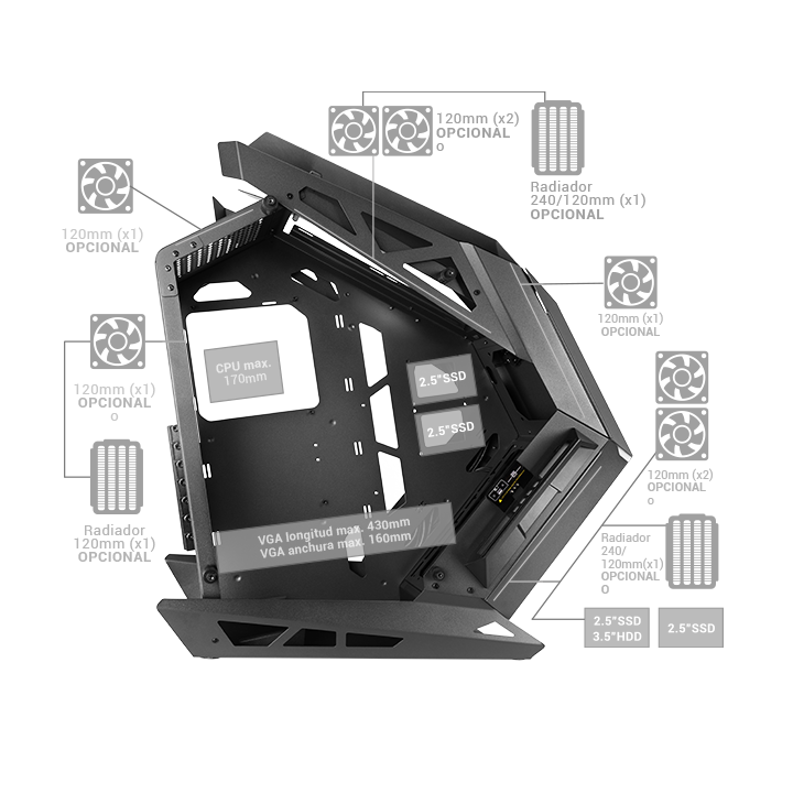 Caja Atx Mars Gaming Titan White Diseño Extremo...