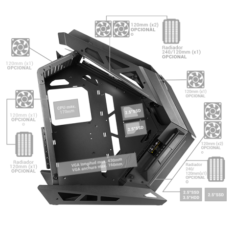 Caja Atx Mars Gaming Titan White Diseño Extremo...