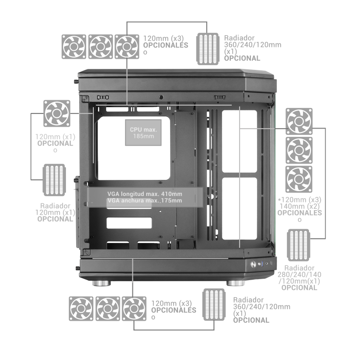 Caja Atx Semitorre Gaming Mars Gaming Mc3t...