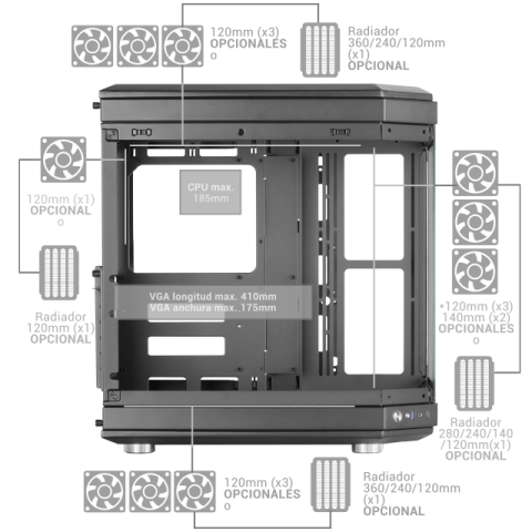 Caja Atx Semitorre Gaming Mars Gaming Mc3t...