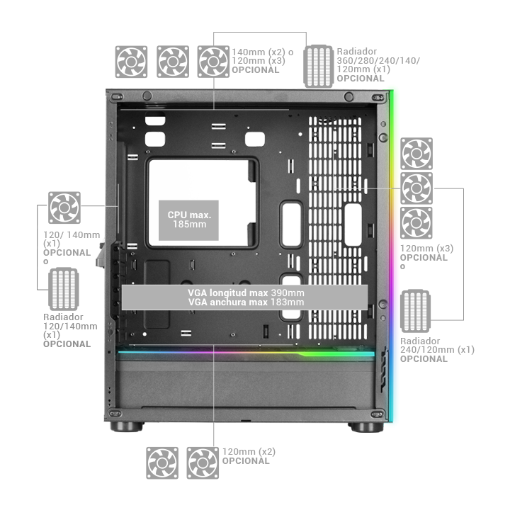 Caja E-atx Torre Gaming Mars Gaming Mc-ultra...