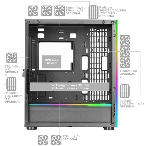 Caja E-atx Torre Gaming Mars Gaming Mc-ultra...