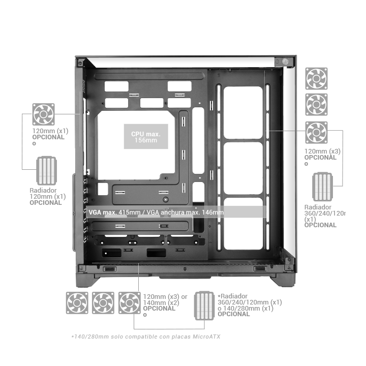 Caja Atx Semitorre Gaming Mars Gaming Mcvision...