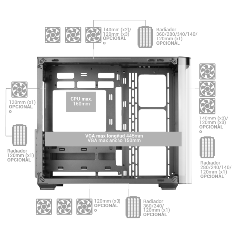 Caja Atx Semitorre Gaming Mars Gaming Mcfusion...