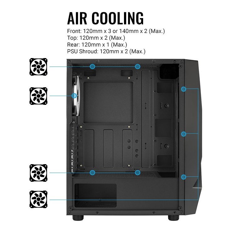 Caja Atx Semitorre Gaming Aerocool Scape Black...