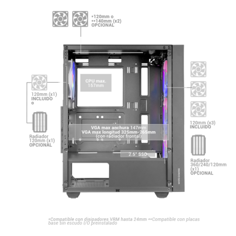 Caja Atx Semitorre Gaming Mars Gaming Mcairw...