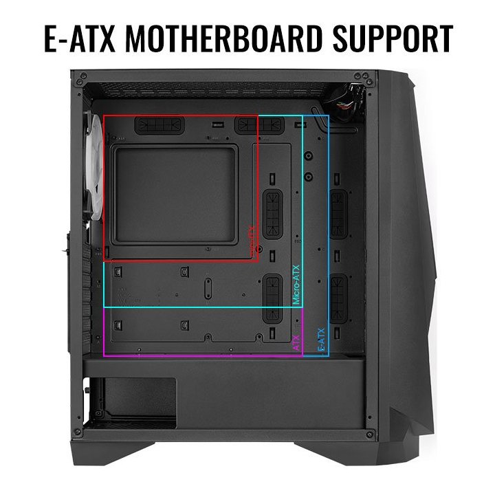 Caja E-atx Aerocool Visor Black Frontal Con...