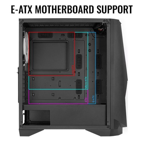 Caja E-atx Aerocool Visor Black Frontal Con...