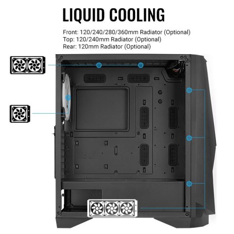 Caja E-atx Aerocool Visor Black Frontal Con...