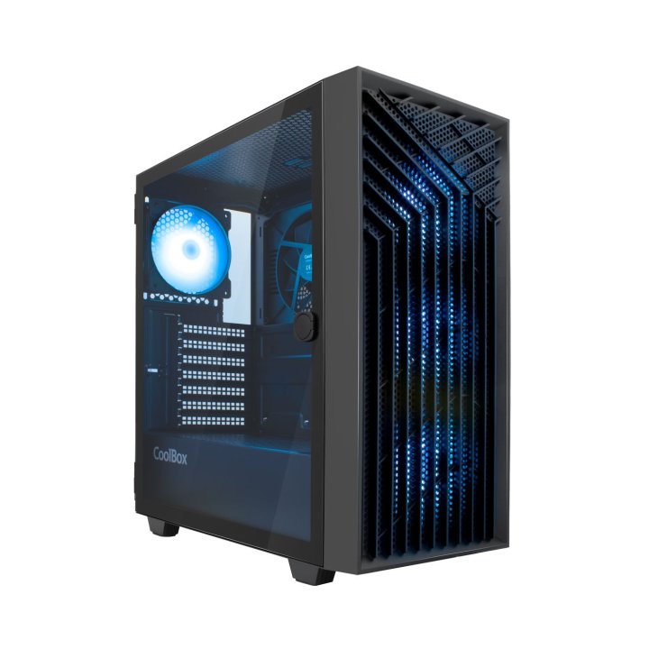 Caja Atx Semitorre Coolbox Ga300 Grid Line Argb...