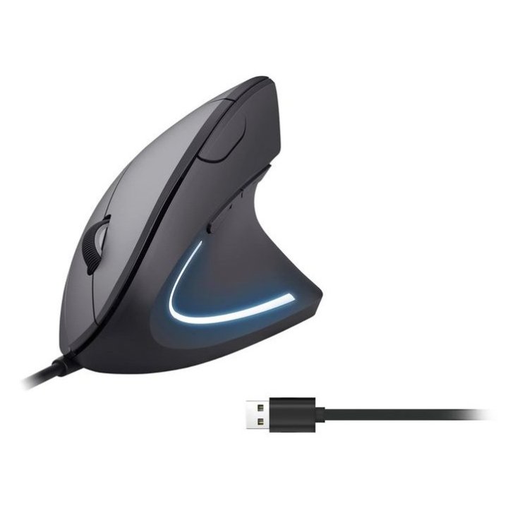 Mouse Vertical Equip Ergonomico Usb-c & Usb-a 6 Botones 7200dpi  Color Negro