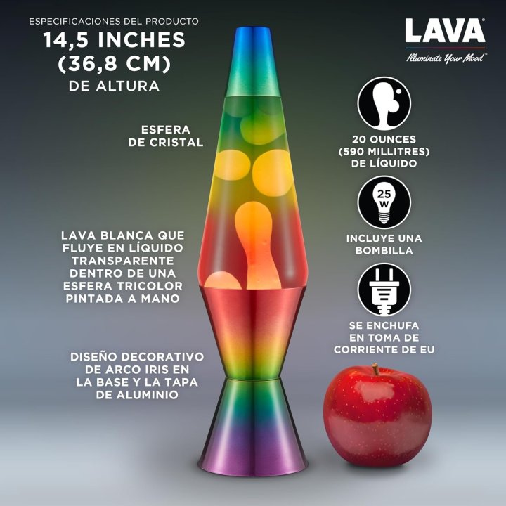 Lampara De Lava Classica 2513eu Arcoiris 