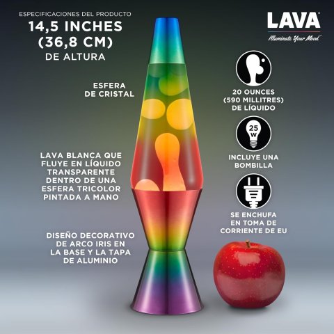 Lampara De Lava Classica 2513eu Arcoiris 