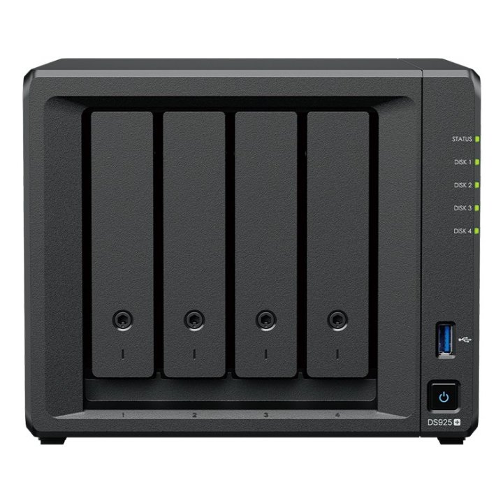 Servidor Nas Synology Ds925+ 4 Bahias  Raid Jbod 0,1,5,6,10 - 4gb Ram 