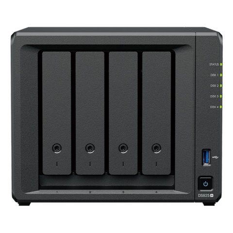 Servidor Nas Synology Ds925+ 4 Bahias  Raid Jbod 0,1,5,6,10 - 4gb Ram 