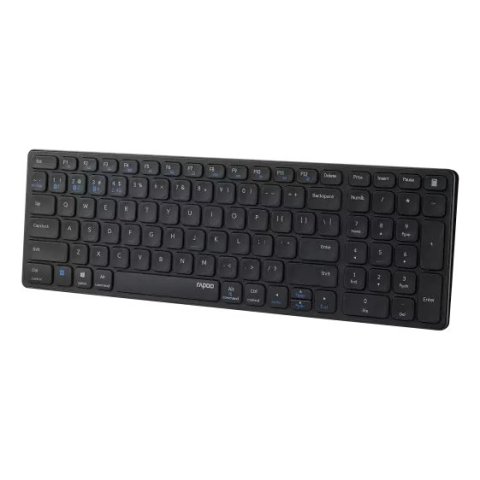 Teclado Rapoo Wireless Y Bluetooth E9700m Portugues 2.4ghz Bt 3.0 5.0 Diseño Ultrafino Bateria Azul Base Aluminio Multi Mode
