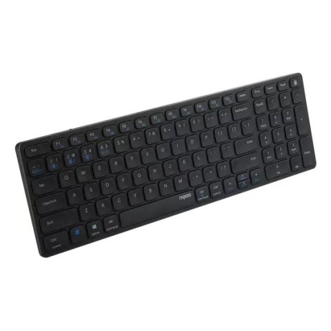 Teclado Rapoo Wireless Y Bluetooth E9700m Portugues 2.4ghz Bt 3.0 5.0 Diseño Ultrafino Bateria Azul Base Aluminio Multi Mode