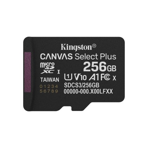 Memoria Sd Micro 256gb Kingston Clase 10 +  Adaptador Canvas Select Plus 100mb s Sdcs3 256gb