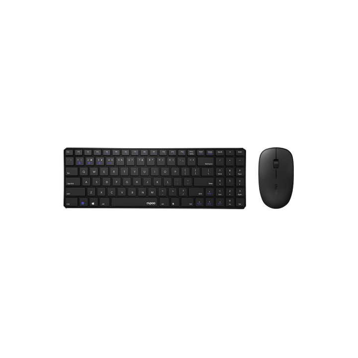 Teclado Rapoo Wireless Y Bluetooth E9300m Portugues 2.4ghz Bt 3.0 4.0 Diseño Ultrafino Negrobase Aluminio Multi Mode