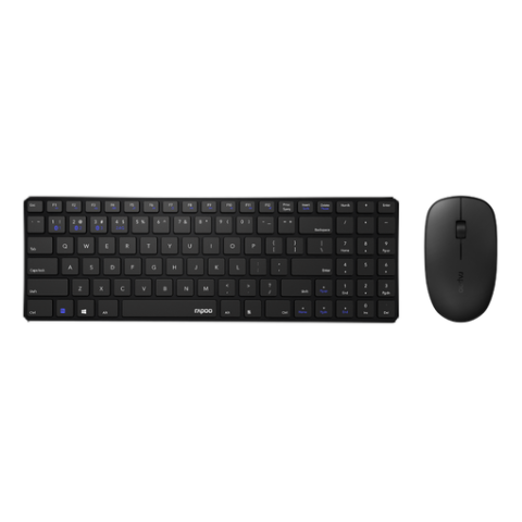 Teclado Rapoo Wireless Y Bluetooth E9300m Portugues 2.4ghz Bt 3.0 4.0 Diseño Ultrafino Negrobase Aluminio Multi Mode