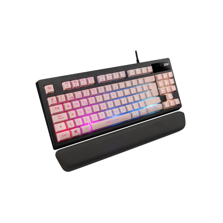 Teclado H-mecanico Compacto Tkl Mars Gaming Mkaxes Botones Color Pink Estructura Black Boton Roller Tecnologia H-mech Reposam