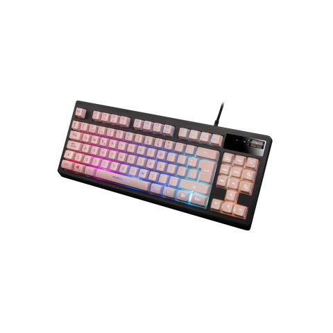 Teclado H-mecanico Compacto Tkl Mars Gaming Mkaxes Botones Color Pink Estructura Black Boton Roller Tecnologia H-mech Reposam
