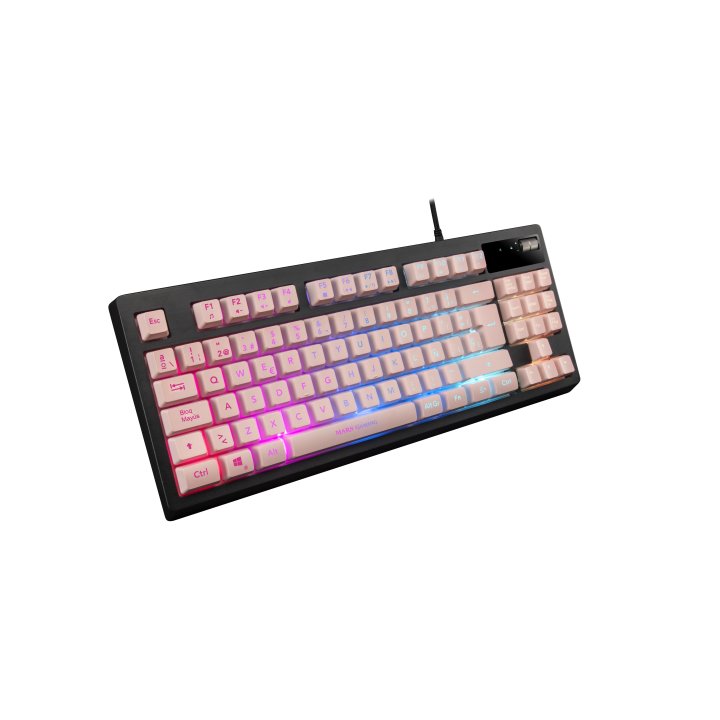 Teclado H-mecanico Compacto Tkl Mars Gaming Mkaxes Botones Color Pink Estructura Black Boton Roller Tecnologia H-mech Reposam