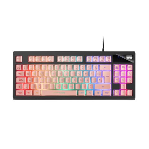 Teclado H-mecanico Compacto Tkl Mars Gaming Mkaxes Botones Color Pink Estructura Black Boton Roller Tecnologia H-mech Reposam