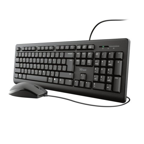 Teclado Y Mouse Trust Tkm-250 Silencioso Resistente A La Caida De Liquidos Cable 1.8m 23977