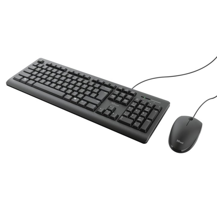 Teclado Y Mouse Trust Tkm-250 Silencioso Resistente A La Caida De Liquidos Cable 1.8m 23977