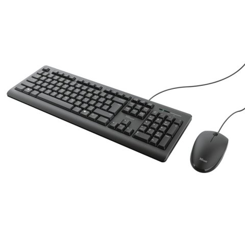 Teclado Y Mouse Trust Tkm-250 Silencioso Resistente A La Caida De Liquidos Cable 1.8m 23977