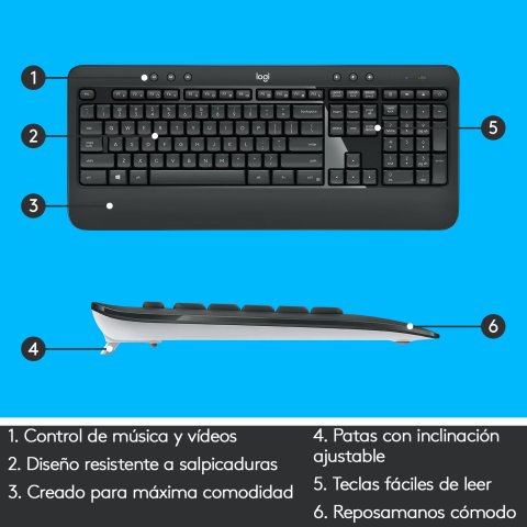 Teclado Y Mouse Logitech Wireless Mk540 Adavanced Unifyng P n  920-008680
