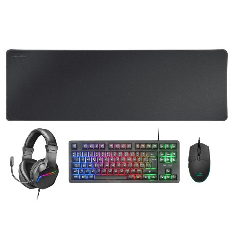 Teclado Mouse Headset Y Alfombrilla Mars Gaming Mcp-rgb3 Black Teclado Tkl H-mech Red Mouse Rgb Flow 3200dpi Headset Frgb Anc