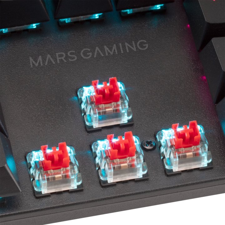 Teclado Mecanico En Italiano Mars Gaming Mk422 Black Switch Azul Pr De 100hz Anti-ghosting Avanzado Iluminacion Rgb