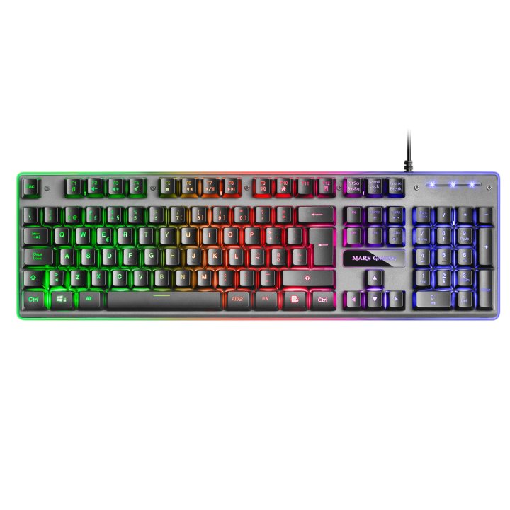 Teclado En Portugues Hibrido H-mecanico Mars Gaming Mk220pt Black Switch H-mechanical Retroiluminado Full Rgb Programable Por