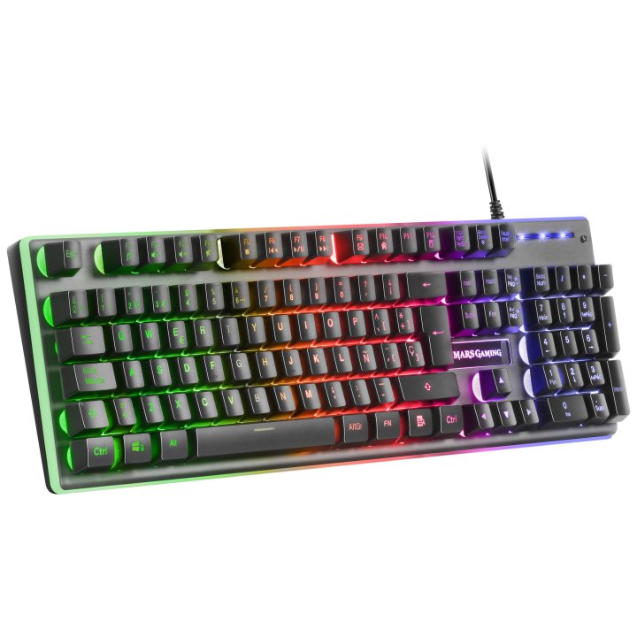 Teclado En Portugues Hibrido H-mecanico Mars Gaming Mk220pt Black Switch H-mechanical Retroiluminado Full Rgb Programable Por