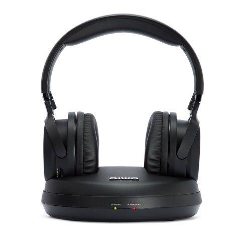 Auriculares Hi-fi Inalambricos Aiwa Whf-930d Base Con Conexión Rca Optica Alcance 100m
