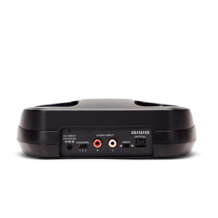Auriculares Hi-fi Inalambricos Aiwa Whf-930d Base Con Conexión Rca Optica Alcance 100m