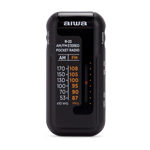 Radio Analogica Mini Aiwa R-22bk Am fm Hyperbass Color Negro
