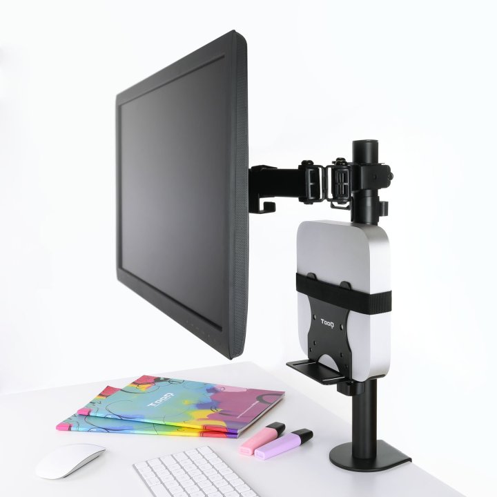 Soporte Para Mini Pc Tooq Tcch0001-b Max. 5kg Monitor escritorio monitor mastil Negro