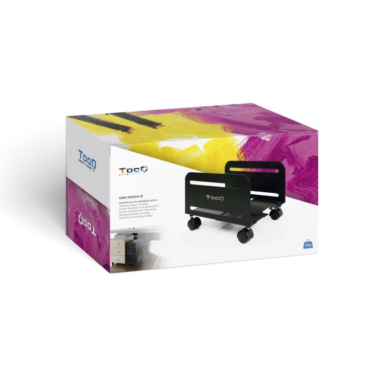 Soporte De Cpu De Suelo Con Ruedas Tooq Umcs0004-b Max. 10kg Ajustable 119-209mm Negro
