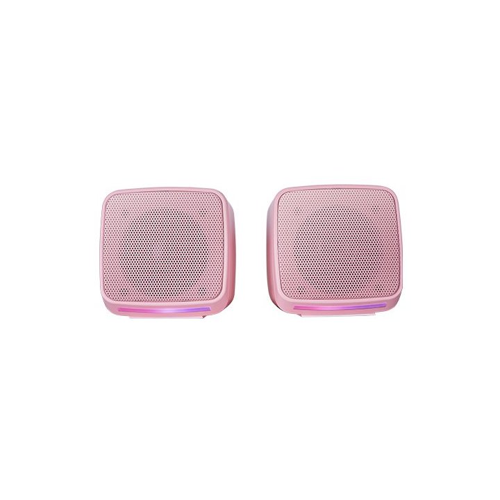 Altavoces 2.0 Mars Gaming Msprop Rosa 10w Usb + Jack Control De Volumen Rgb