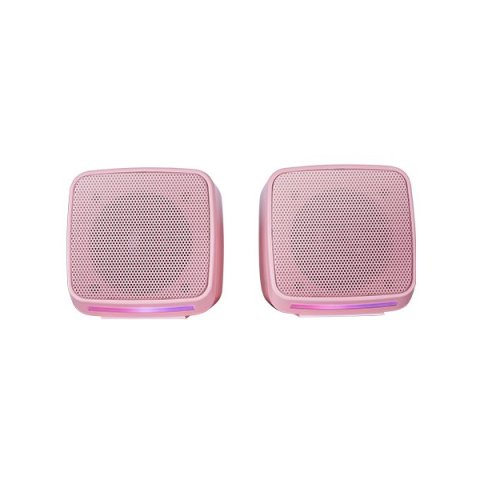 Altavoces 2.0 Mars Gaming Msprop Rosa 10w Usb + Jack Control De Volumen Rgb